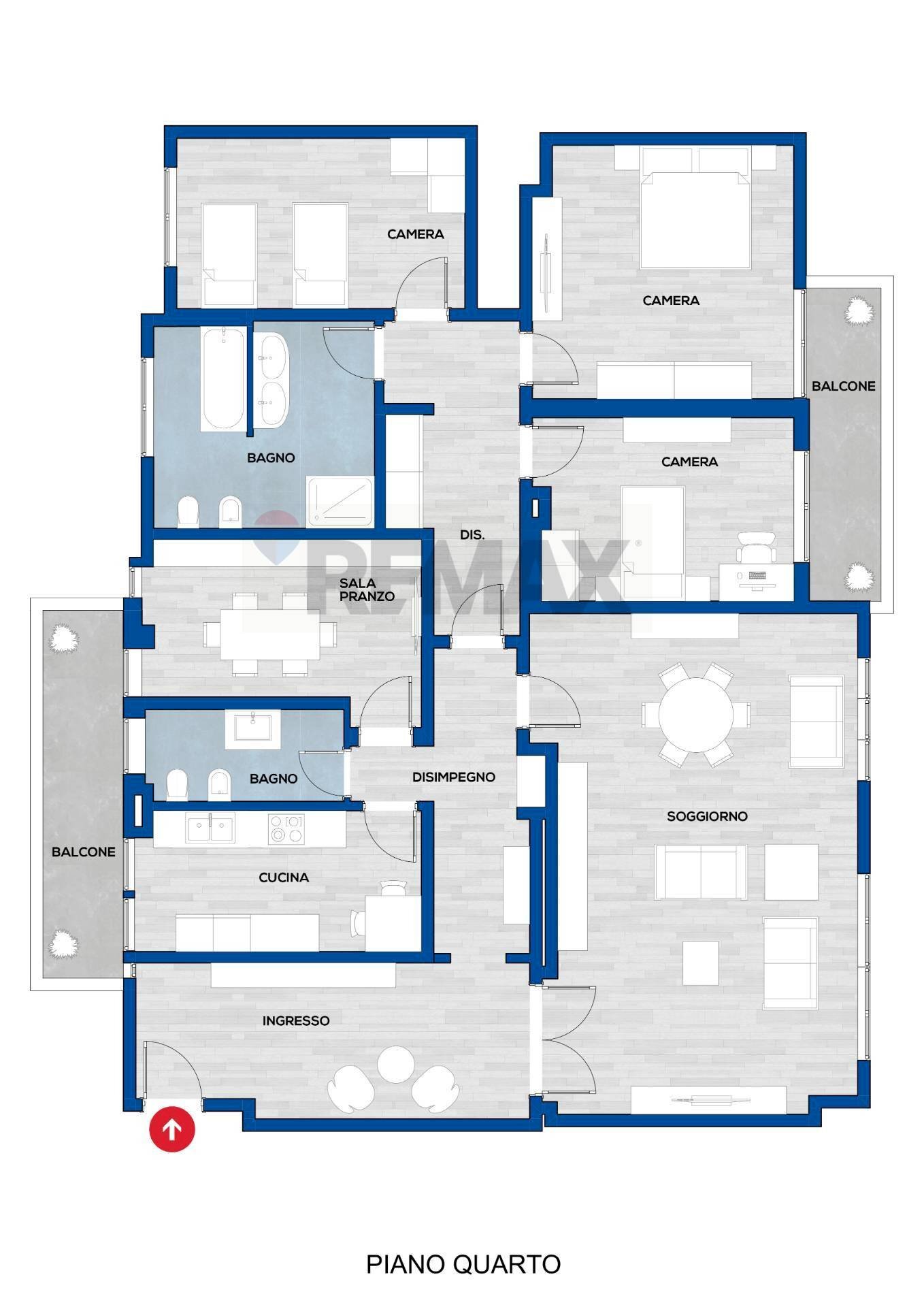 Pianta 2D - Apartment viale Umberto I
 
72, Sassari - floor plans 1