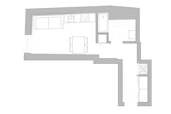 Planimetria - Monolocale via Borgo Palazzo, Bergamo - planimetria 1