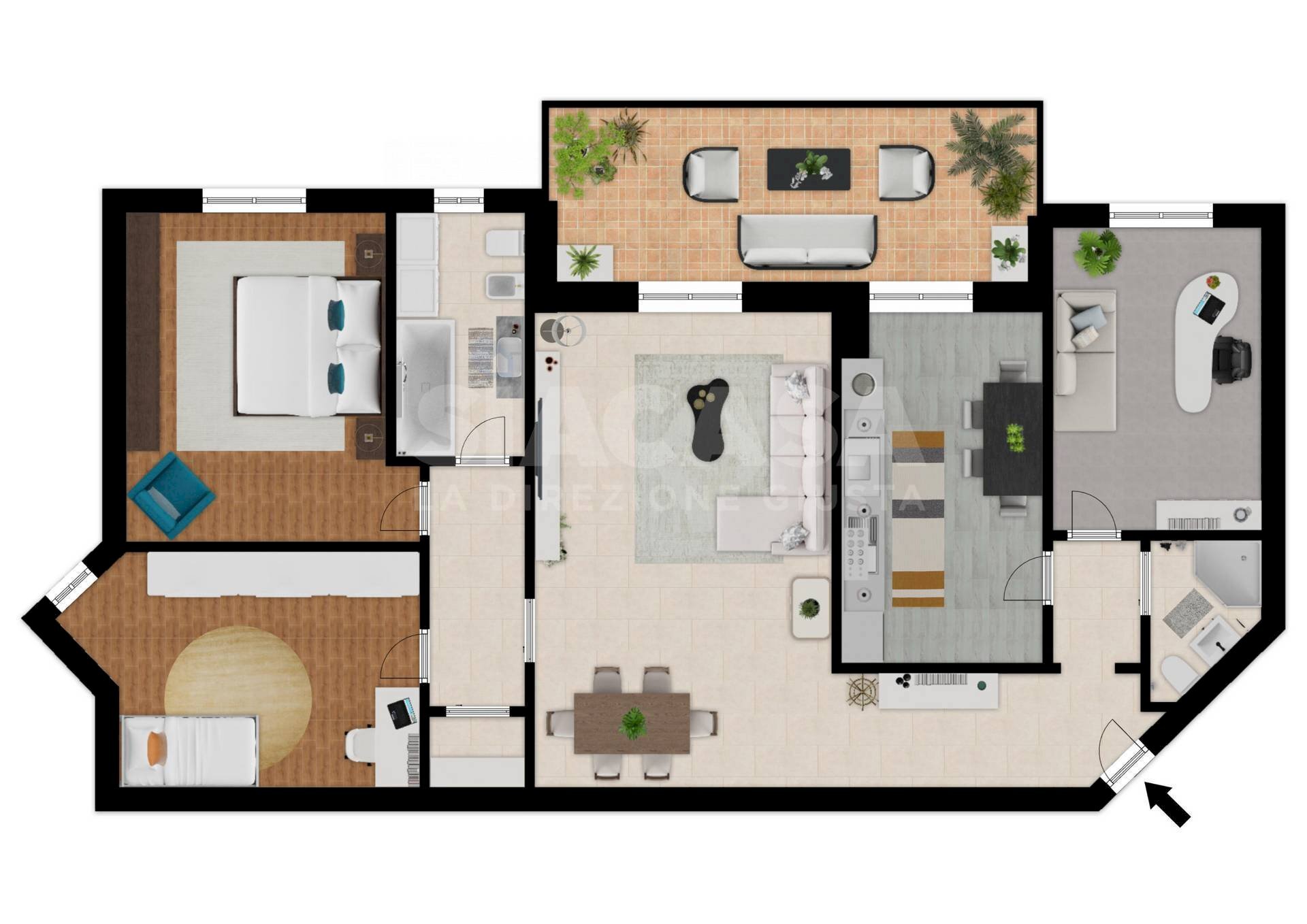 Foto 21 - Four-room apartment Via Papa Giovanni XXIII
 
8, Agrate Brianza - floor plans 1