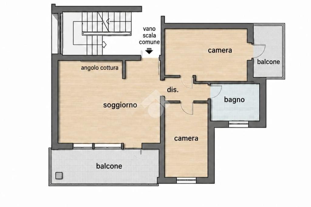 Three-room apartment Via Vittorio Veneto, Galliera - floor plans 1