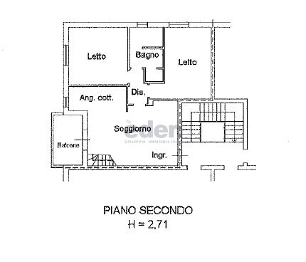 plan piano secondo - Appartamento Via Madre Teresa di Calcutta 46, Castelfranco Emilia - planimetria 1