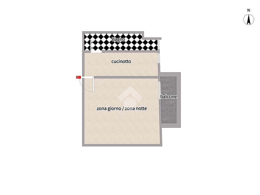 Monolocale Via Stendhal, Milano (zona Solari) - planimetria 1
