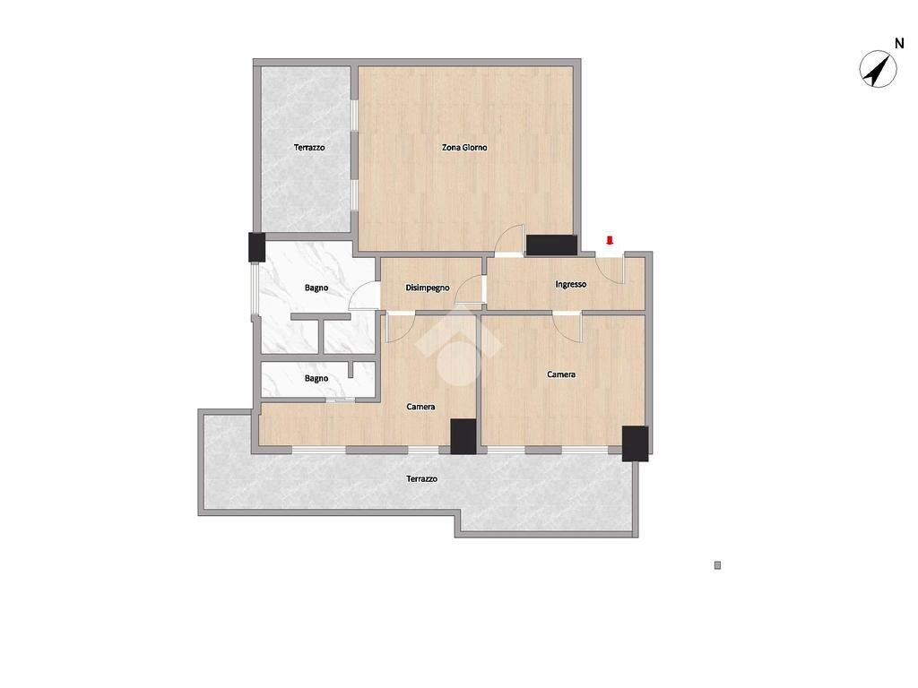 Three-room apartment Via S. Rocco, Segrate - floor plans 1