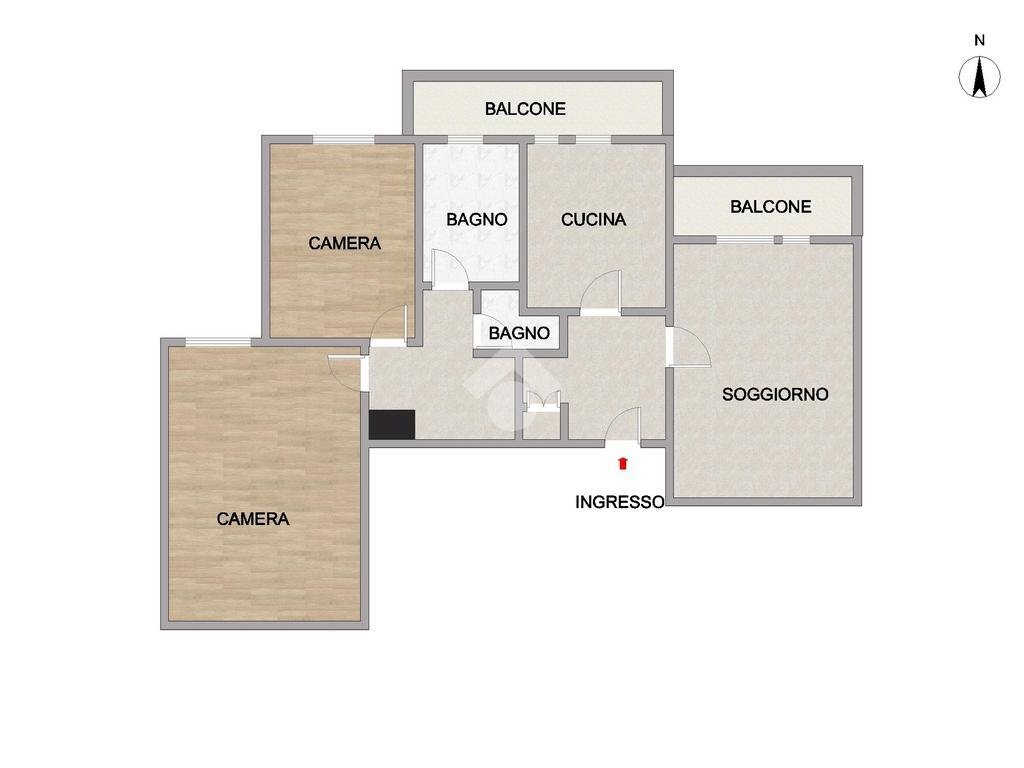 Trilocale Via Giuseppe Verdi, Cornaredo - planimetria 1