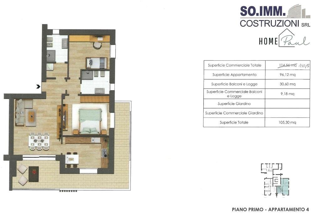 Three-room apartment Via S. Martino, Rho - floor plans 1