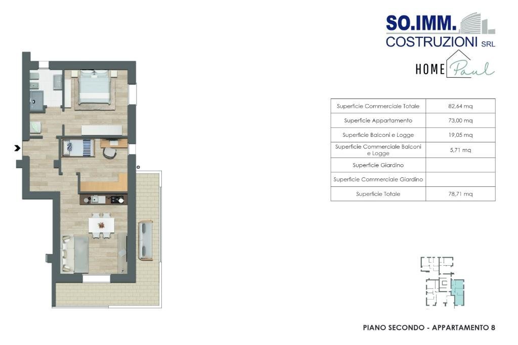 Three-room apartment Via S. Martino, Rho - floor plans 1