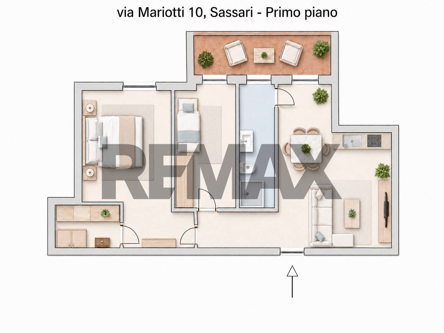 Pianta 2D - Quadrilocale Via Gaetano Mariotti
 
10, Sassari - planimetria 1
