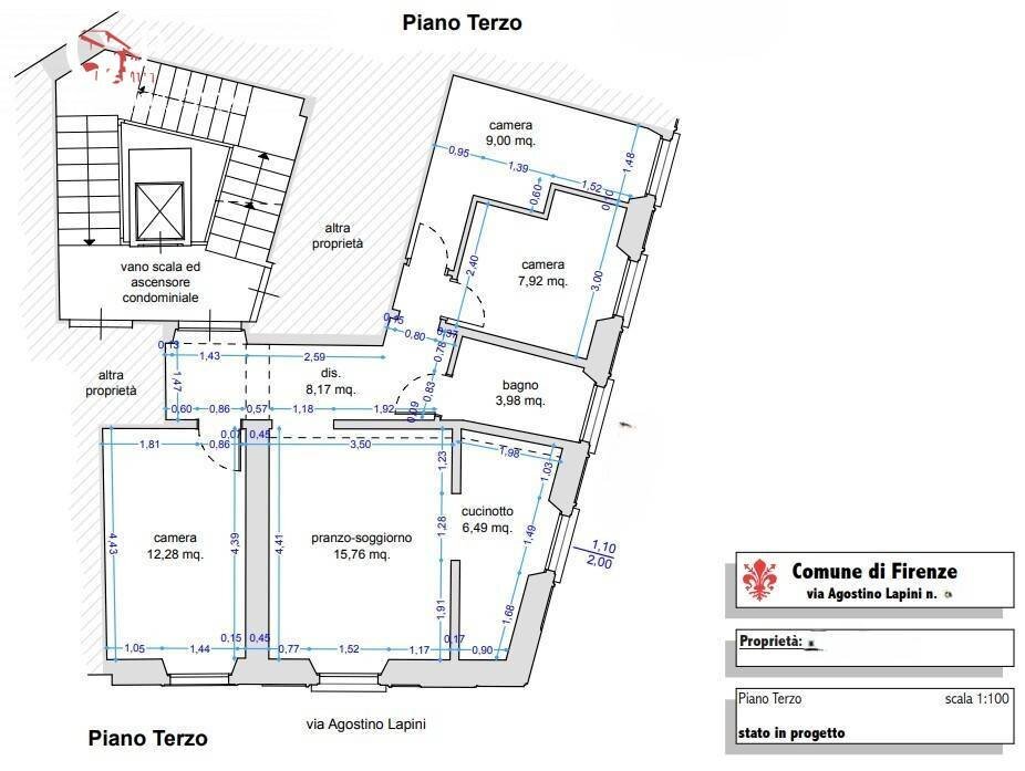 Foto 23 - Appartamento Via Agostino Lapini
 
11, Firenze - planimetria 1