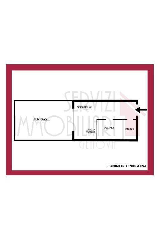 Two-room apartment corso Italia, Genova (neighborhood Albaro) - floor plans 1