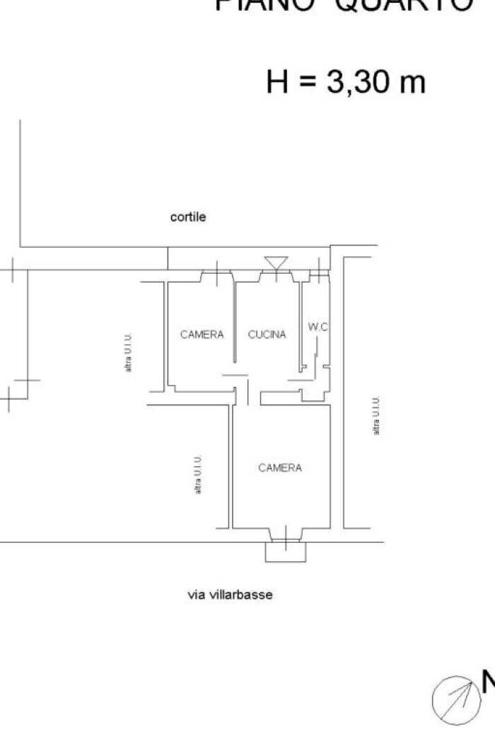 Trilocale via Villarbasse, 26, Torino (zona San Paolo) - planimetria 1