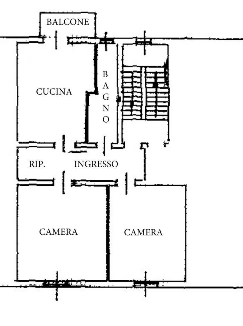 Trilocale via del Timavo, Bologna (zona Saffi) - planimetria 1