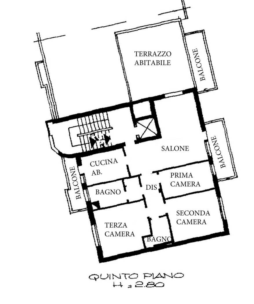Attic Bologna (neighborhood Lame) - floor plans 1