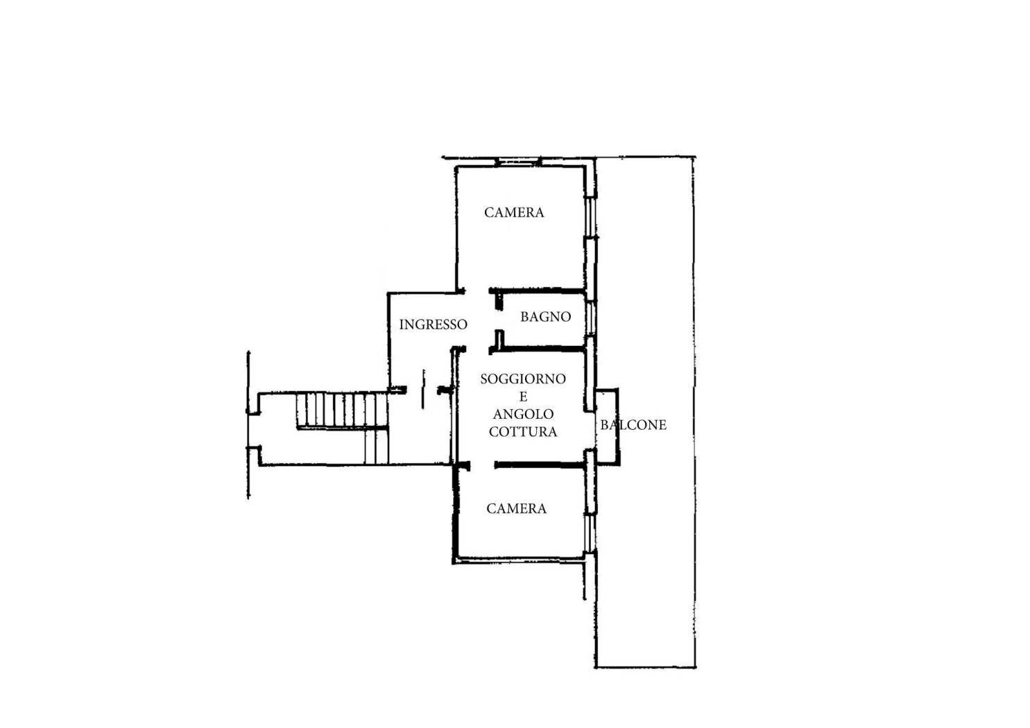 Trilocale via Andrea da Faenza, Bologna (zona Bolognina) - planimetria 1