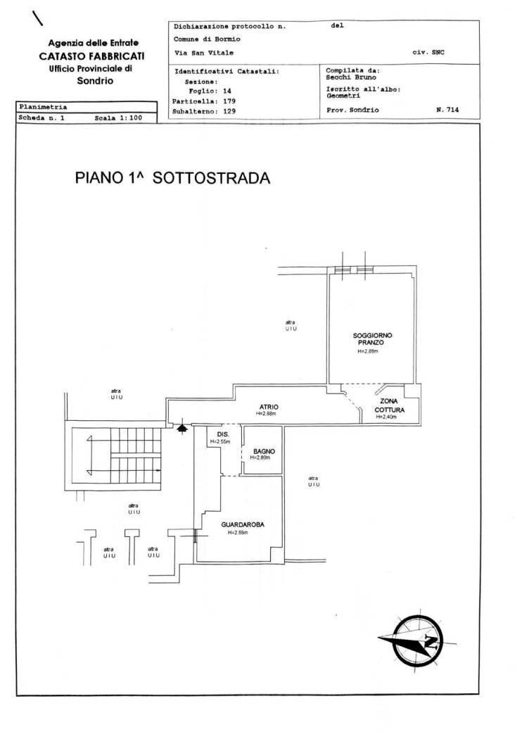 Two-room apartment via San Vitale, Bormio - floor plans 1