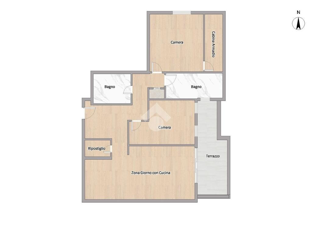 Three-room apartment Via Fratelli Vigorelli, hamlet Milano Due, Segrate - floor plans 1