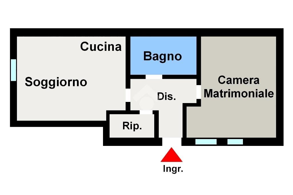 Two-room apartment Via Cesare Battisti, Carugate - floor plans 1