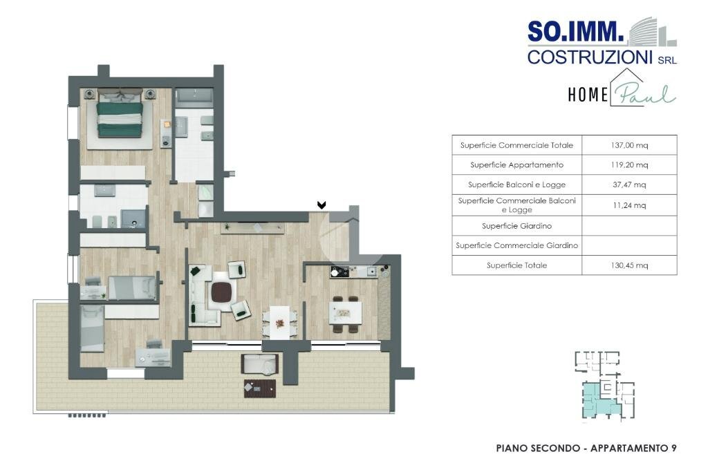 Four-room apartment Via S. Martino, Rho - floor plans 1