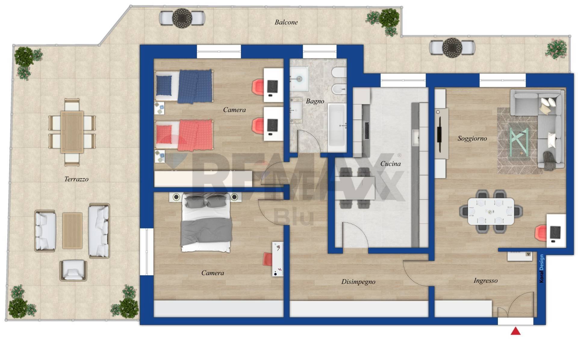 Pianta 2D - Trilocale VIA CAPRI
 
48, Monterotondo - planimetria 1