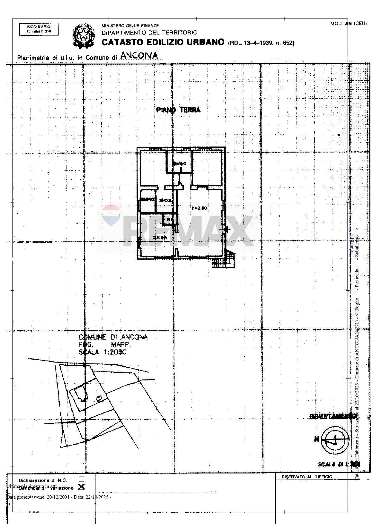 Pianta 2D - Villa Strada della Madonnetta
 
74, Ancona - planimetria 1