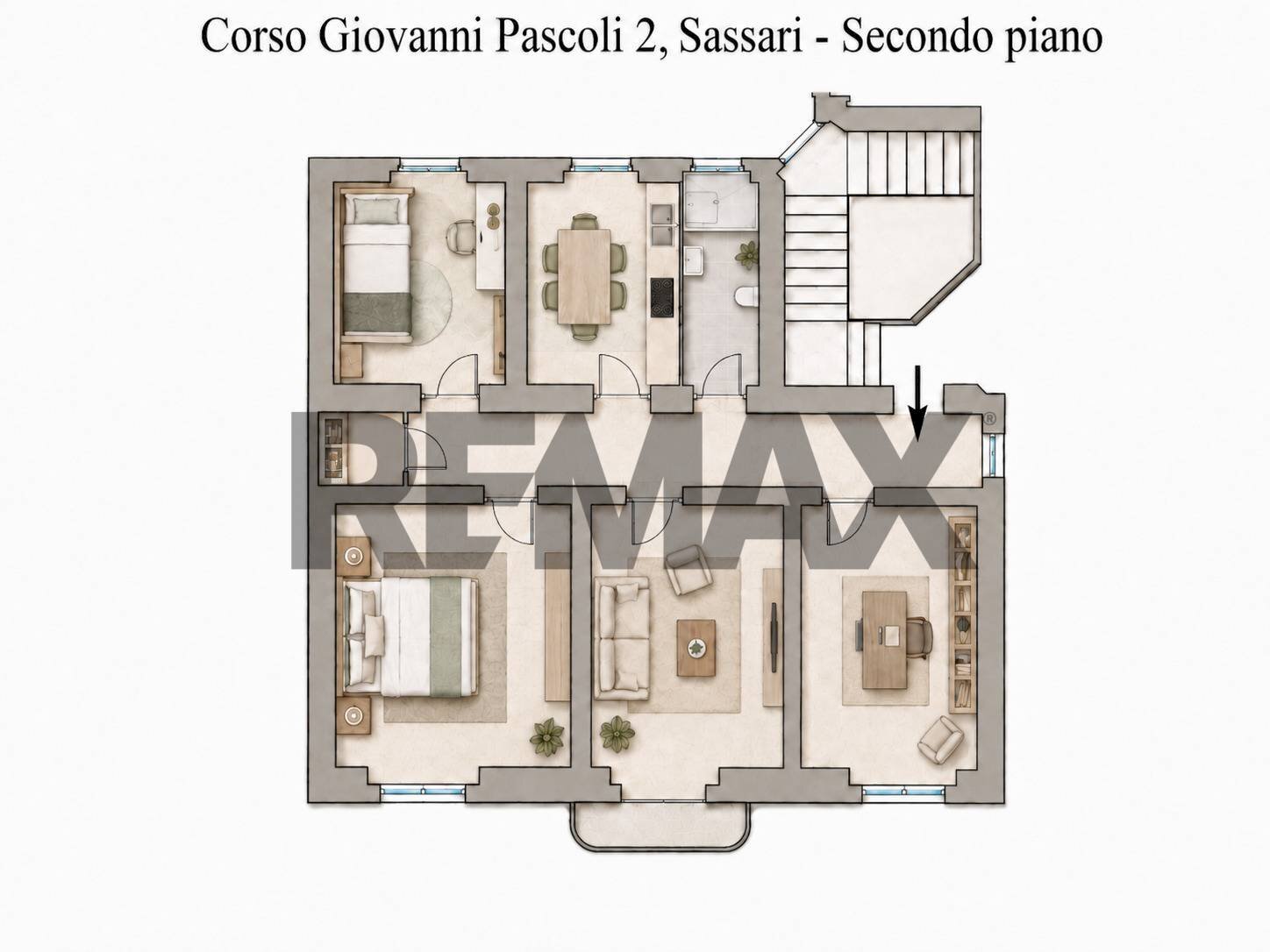 Pianta 2D - Four-room apartment Corso Giovanni Pascoli
 
2, Sassari - floor plans 1