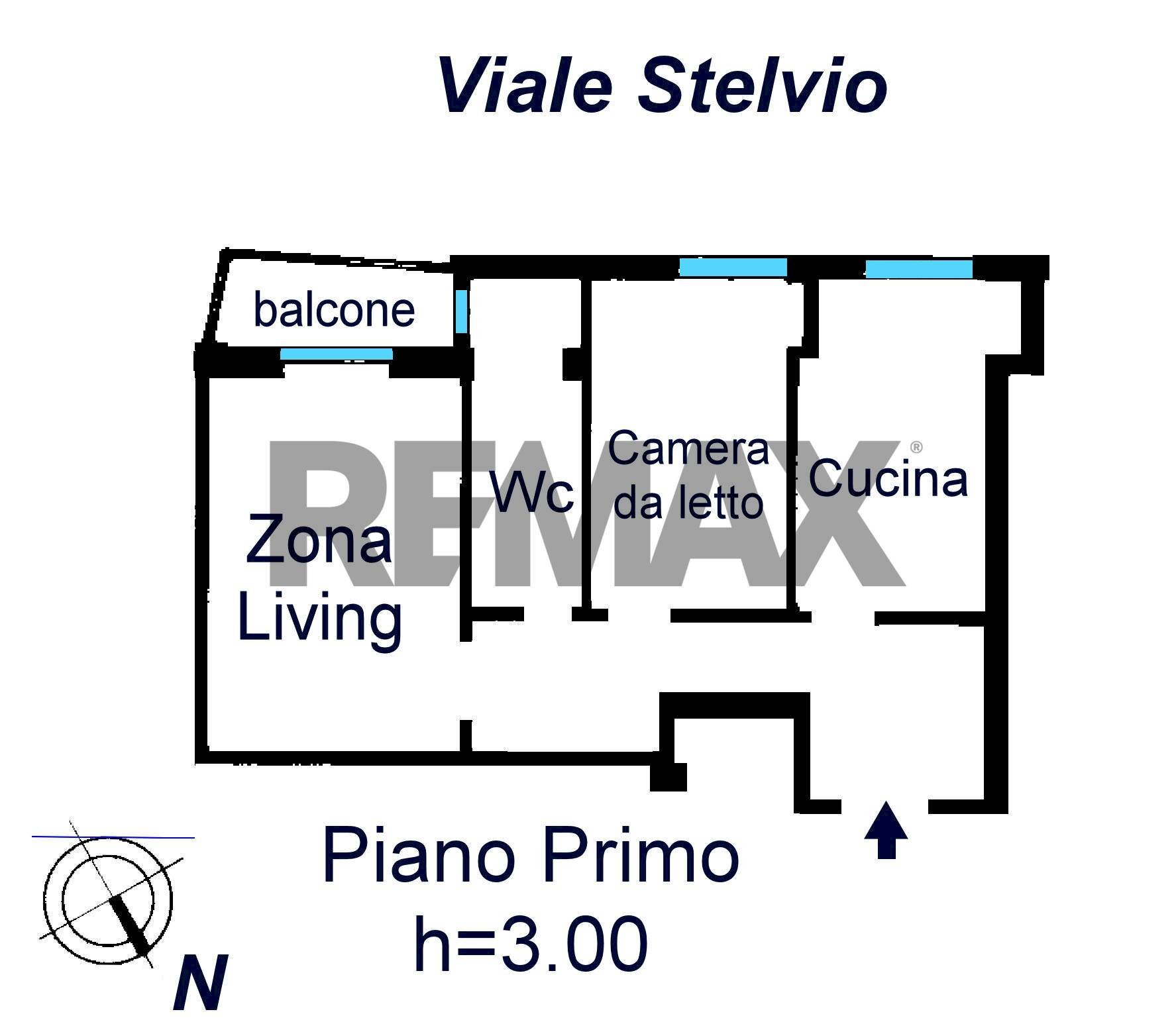 Pianta 2D - Bilocale Viale Stelvio
 
20, Milano - planimetria 1