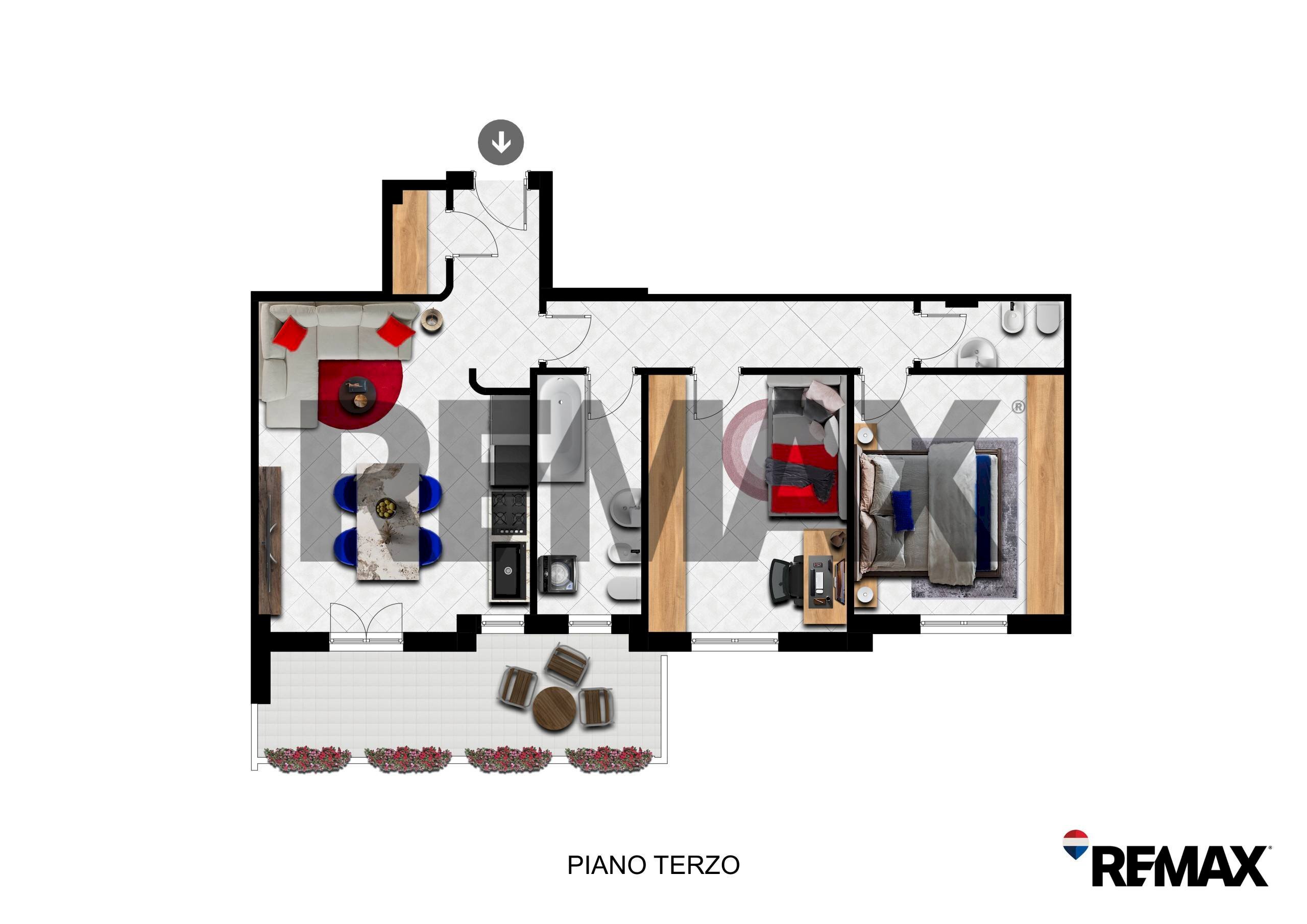 Pianta 2D - Trilocale Corso Mazzini
 
368/N, Vasto - planimetria 1