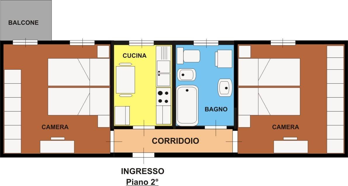 Trilocale via Eugenio Curiel, 5, Parma (zona Cittadella) - planimetria 1