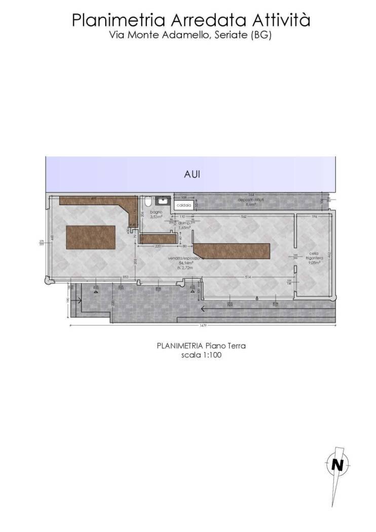 Attività Commerciale via Adamello, Seriate - planimetria 1