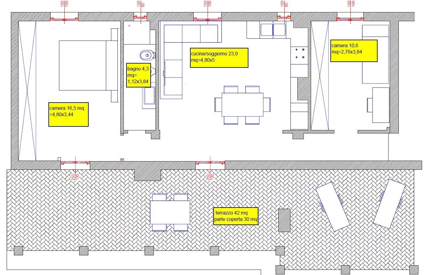 Planimetria - Two-room apartment Via Privata Paolo Paruta, Milano (neighborhood Crescenzago) - photo 1