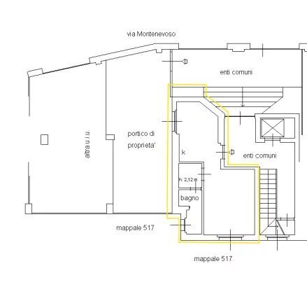 Planimetria - One-room apartment Via Monte Nevoso, Milano (neighborhood Lambrate) - photo 1