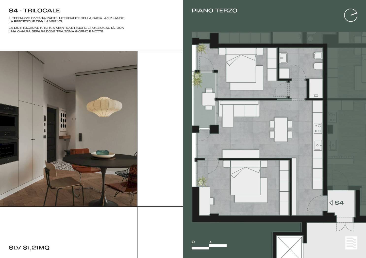 Trilocale Piazza di Porta San Felice, 6C, Bologna (zona Saffi) - planimetria 1