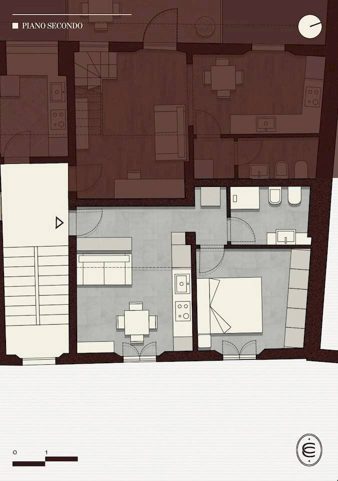 Monolocale Vicolo Carega, Bologna (zona Centro Storico) - planimetria 1