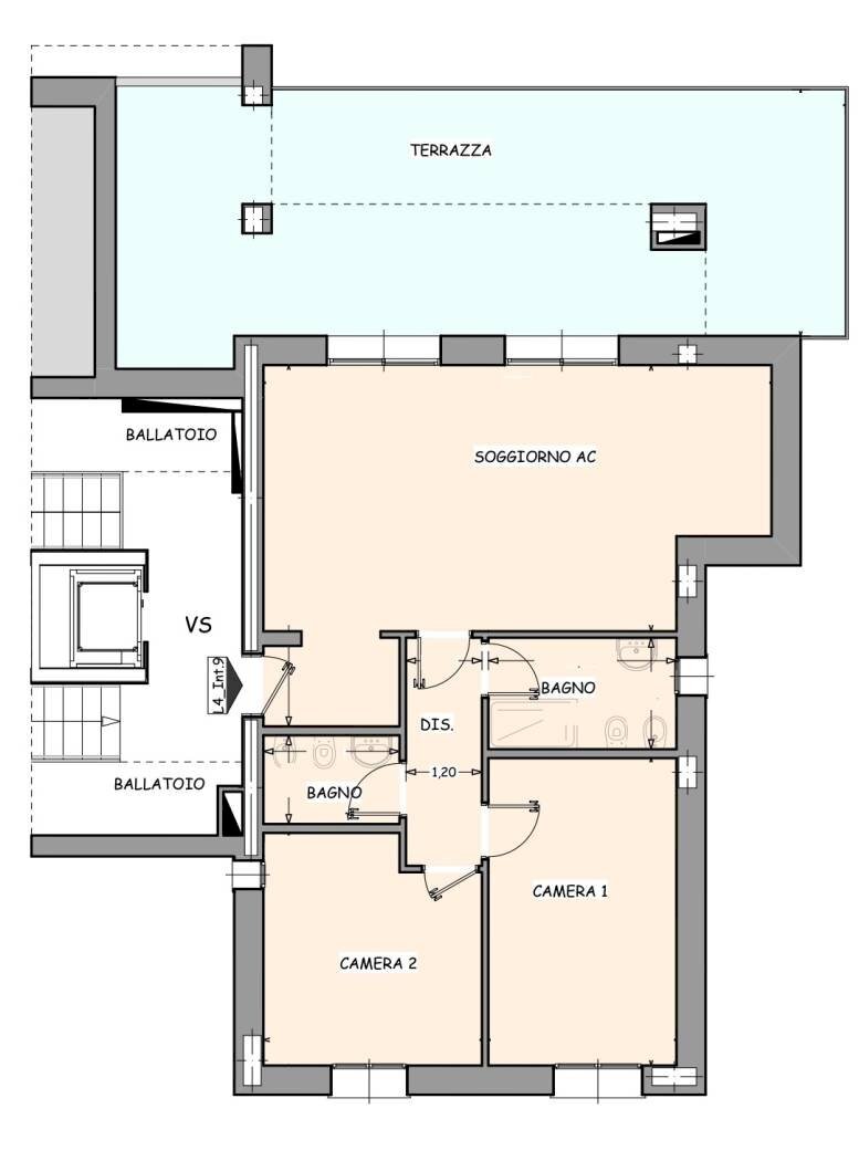 Attic Via dello Sport, Granarolo dell'Emilia - floor plans 1