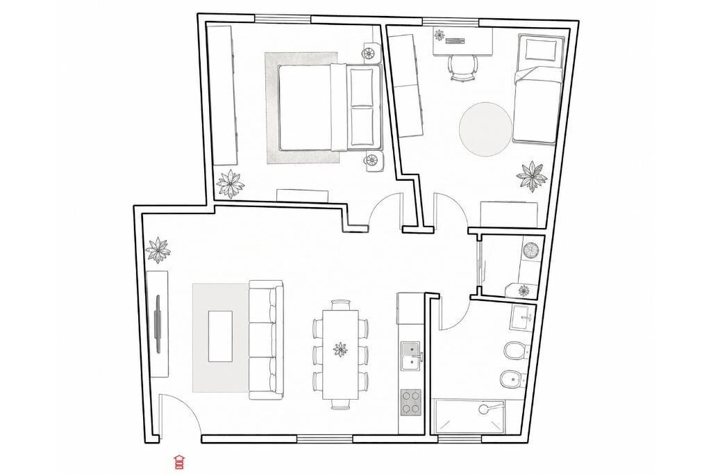 Three-room apartment Emilio Vecchia, Varazze - floor plans 1