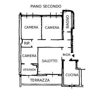 PLN INT - Appartamento Via Benedetto Marcello 2/2, Bologna (zona Savena) - planimetria 1