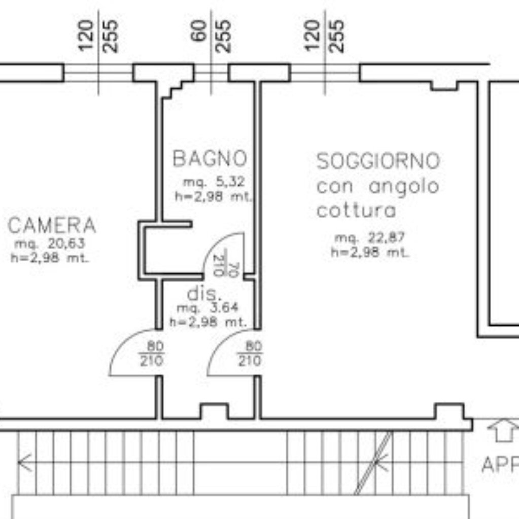 Bilocale Via Pompeo Scipione Dolfi, Bologna (zona Centro Storico) - planimetria 1