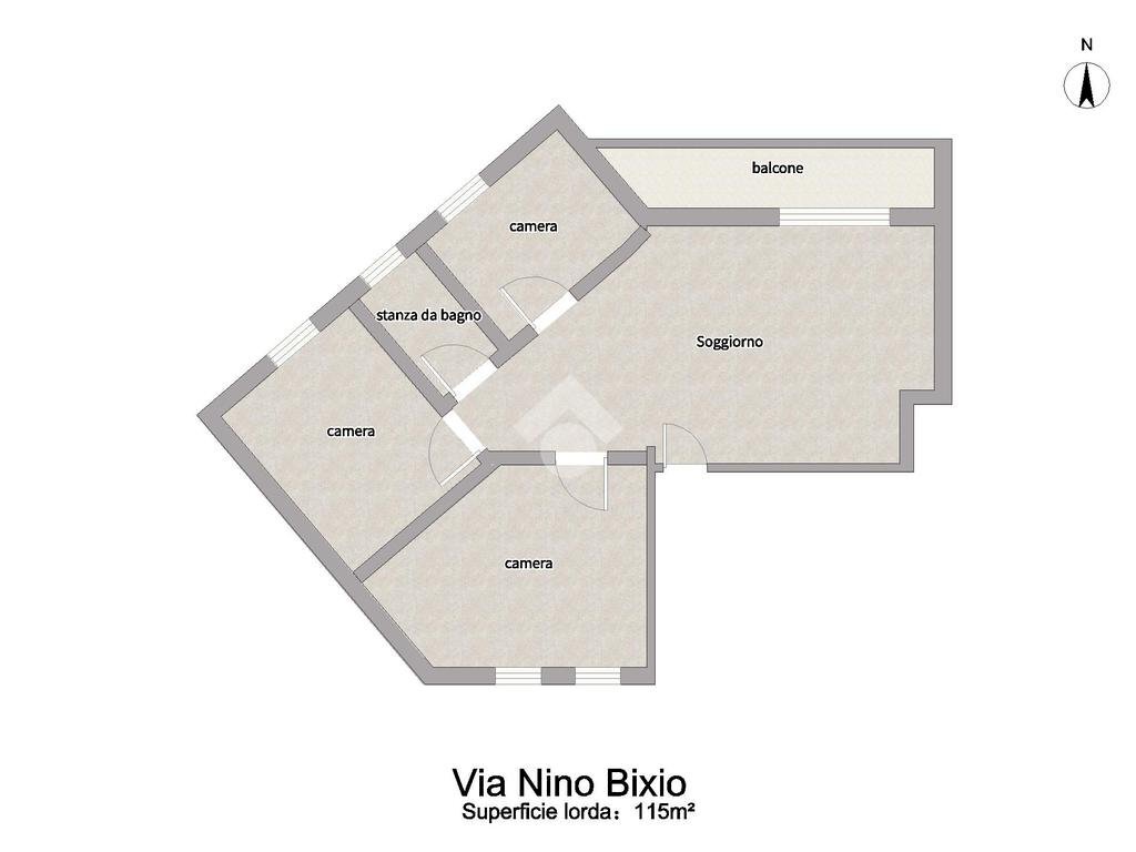 Appartamento Via Nino Bixio, Orbassano - planimetria 1