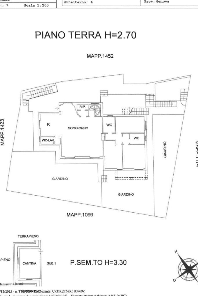 Three-family Villa Via San Bernardo, Ceranesi - floor plans 1
