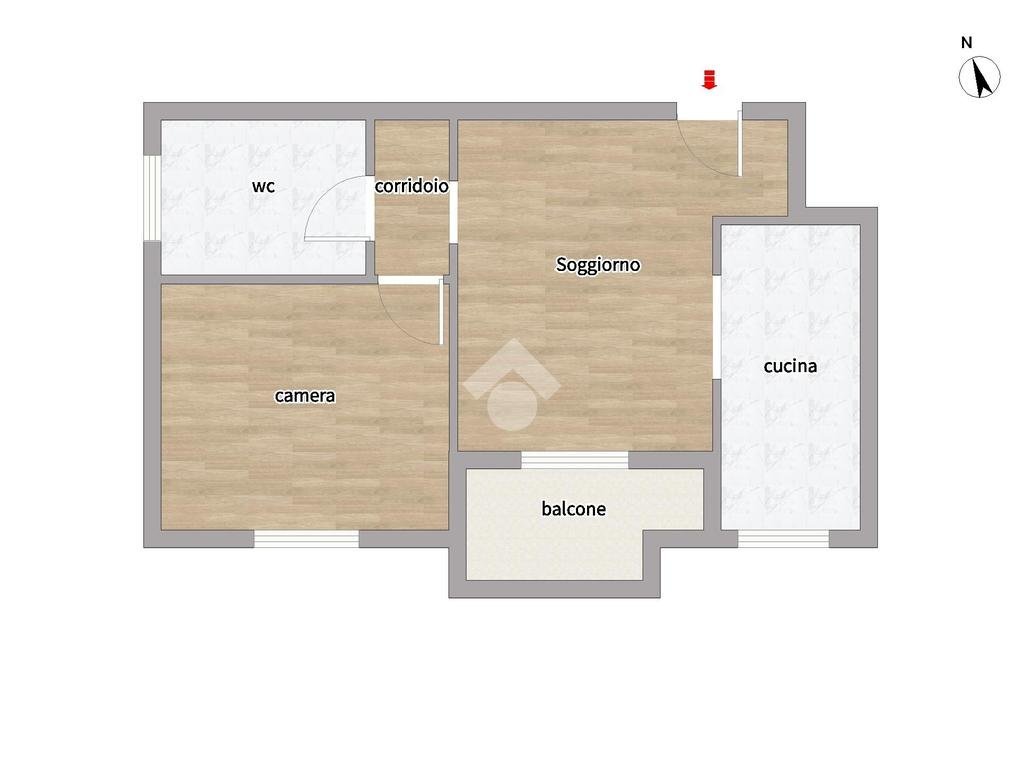 Two-room apartment Via Appennini, Milano (neighborhood Gallaratese) - floor plans 1