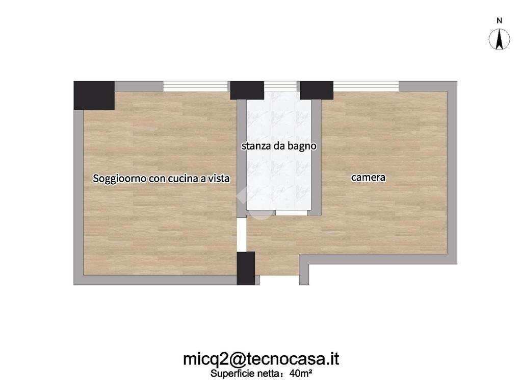 Two-room apartment Via Pompeo Neri, Milano (neighborhood Lorenteggio) - floor plans 1