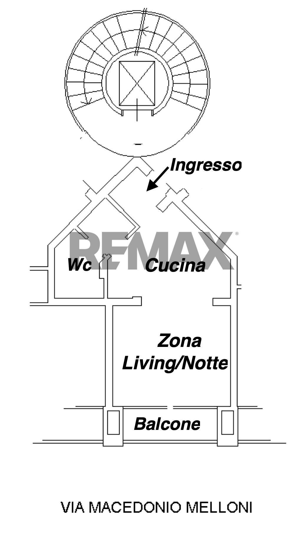 Pianta 2D - Monolocale Viale Premuda
 
40, Milano - planimetria 1
