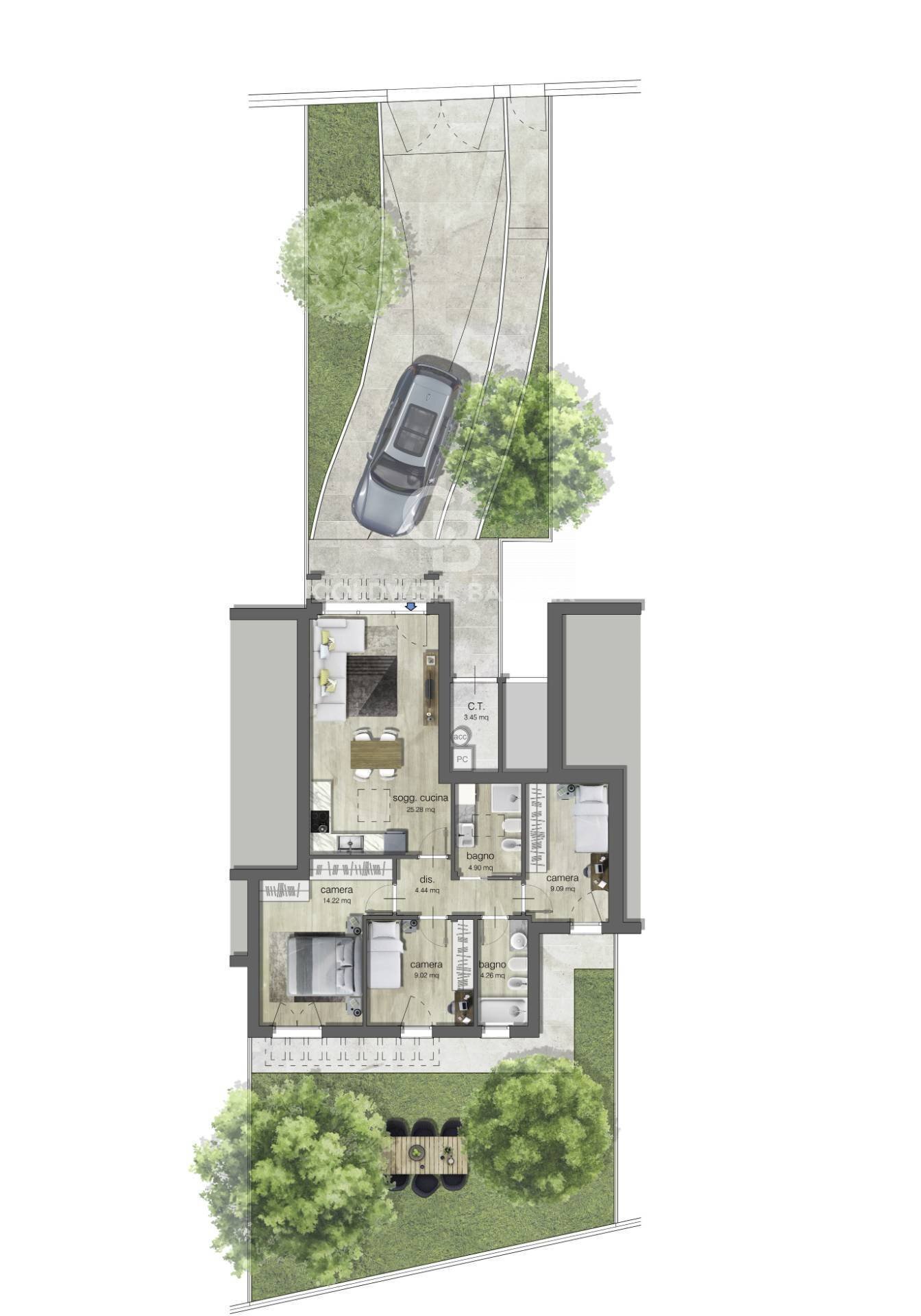 Foto 3 - Villa a Schiera Via della Grotta Rossa
 
104, Rimini - planimetria 1
