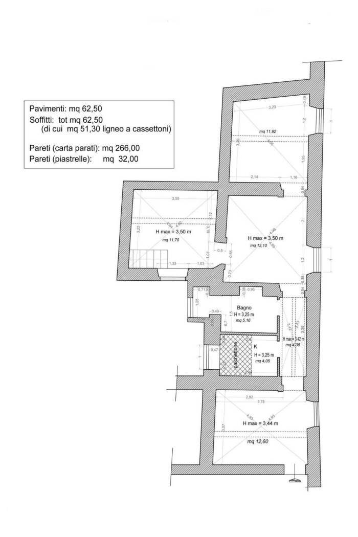 Four-room apartment via dei Banchi Nuovi, 5, Roma (neighborhood Centro Storico) - floor plans 1
