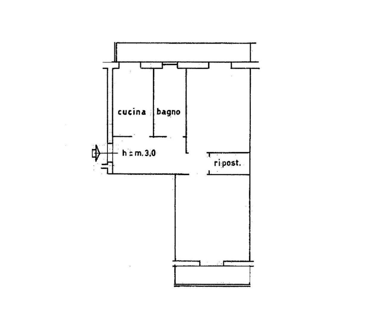 Bilocale via Augusto Dulceri, 135, Roma (zona Pigneto) - planimetria 1