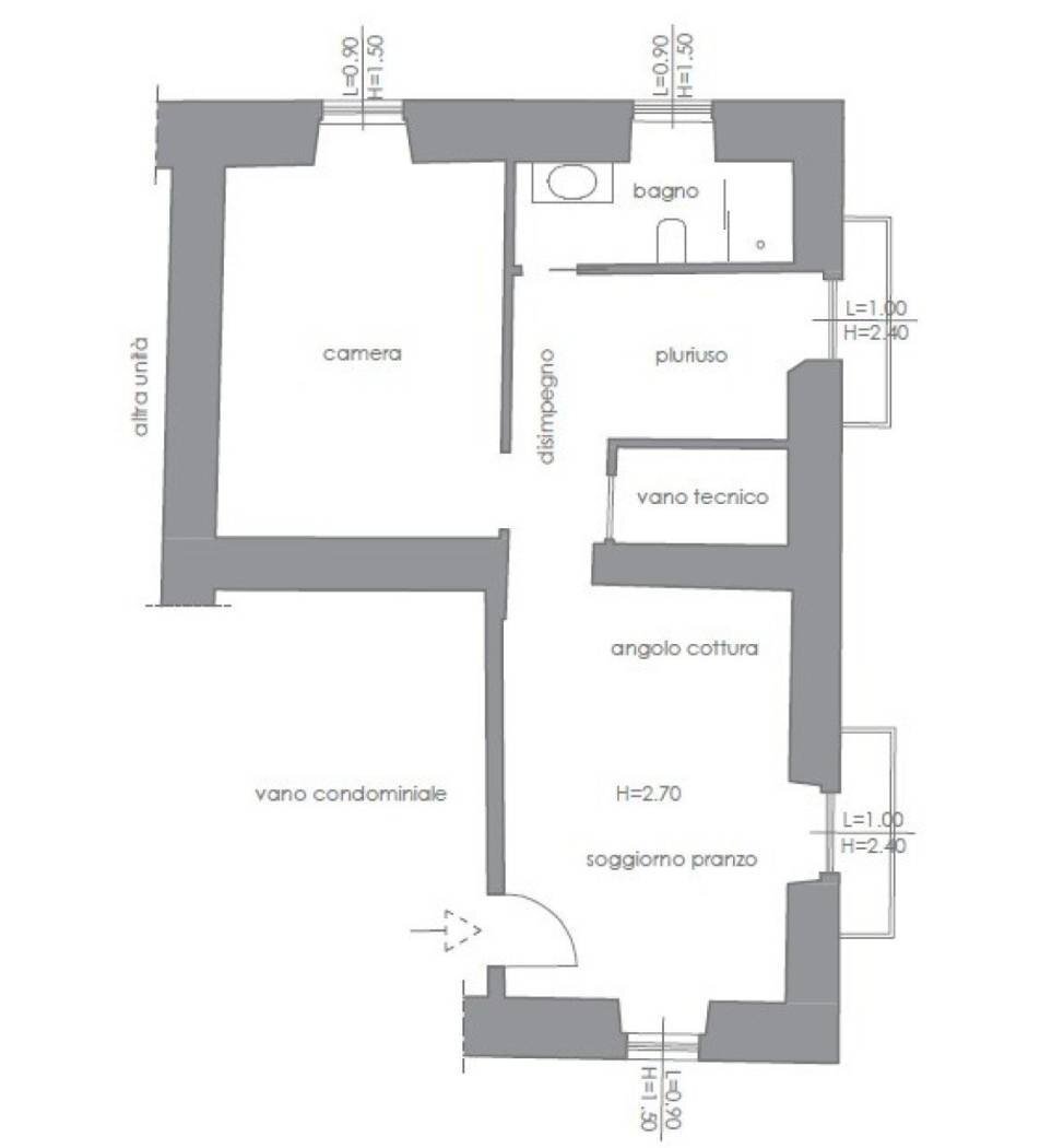 Two-room apartment via della Libertà, 8, Roccascalegna - floor plans 1