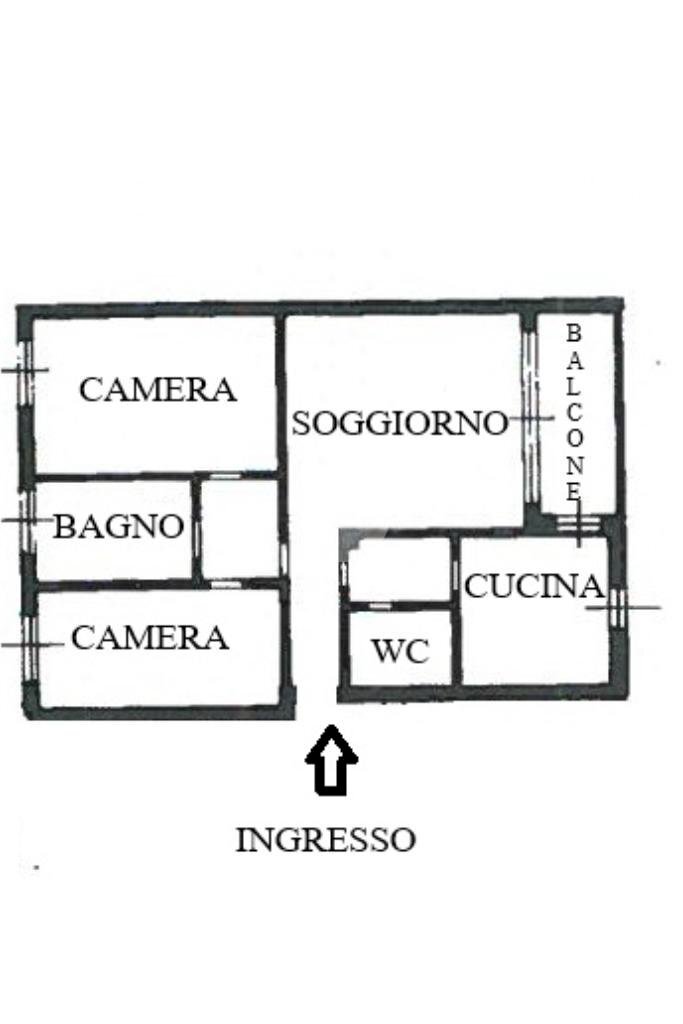 Trilocale Via Monte Santo, Paderno Dugnano - planimetria 1