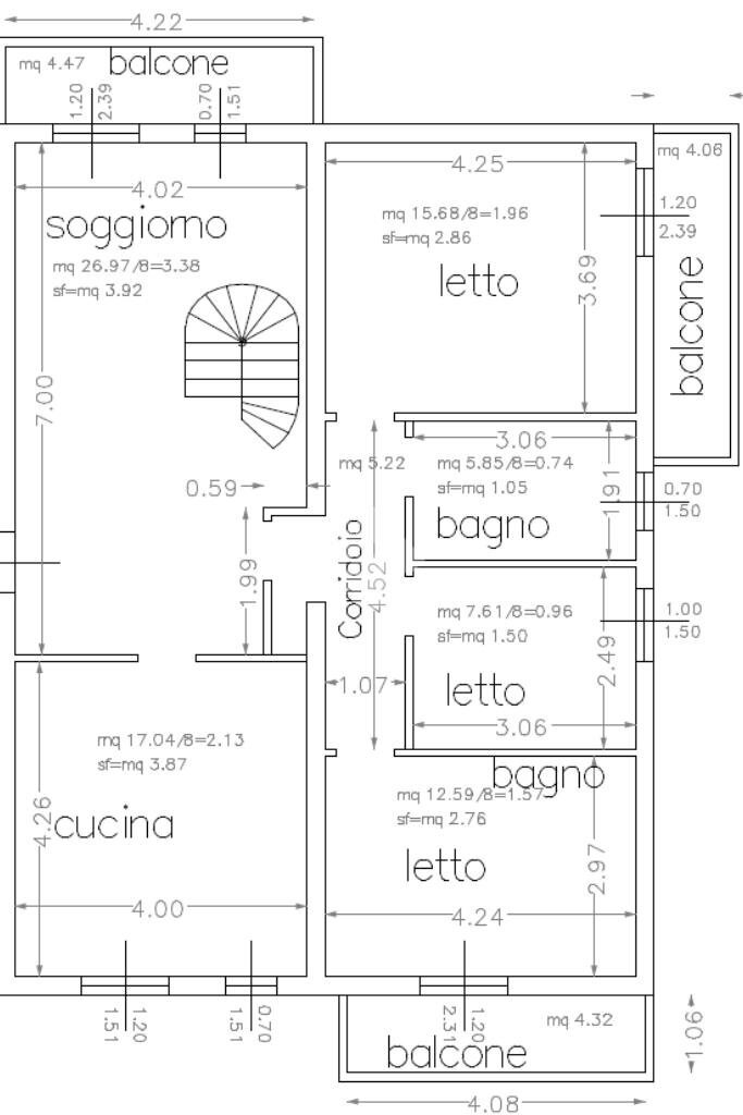 Four-room apartment Via Libertà, Vignola - floor plans 1