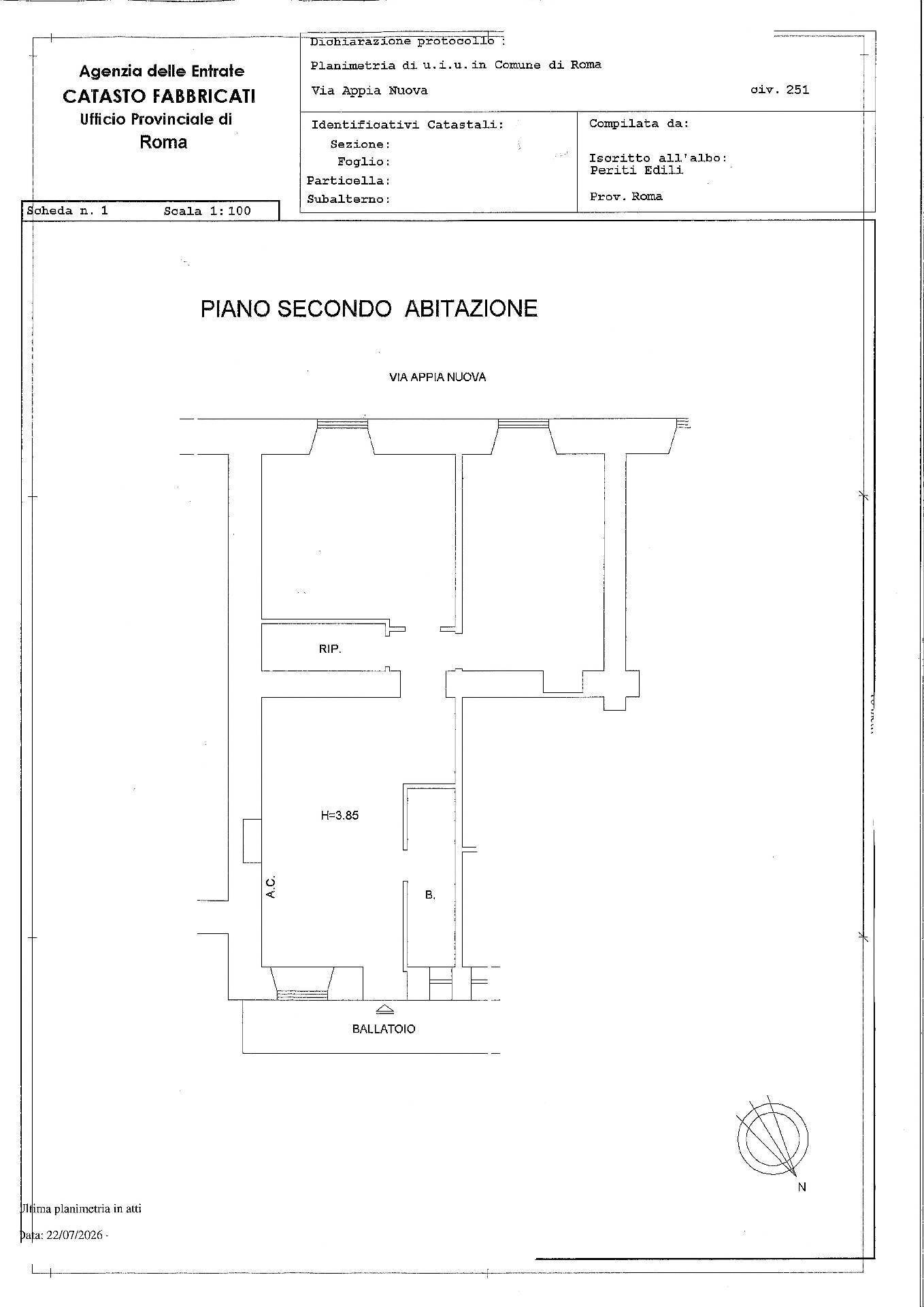 Foto 17 - Three-room apartment Via Appia Nuova
 
251, Roma - floor plans 1