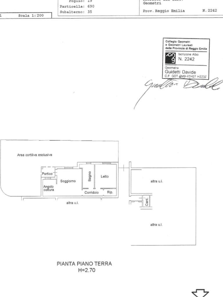 Two-room apartment Via Cavalieri di V. Vento, Quattro Castella - floor plans 1