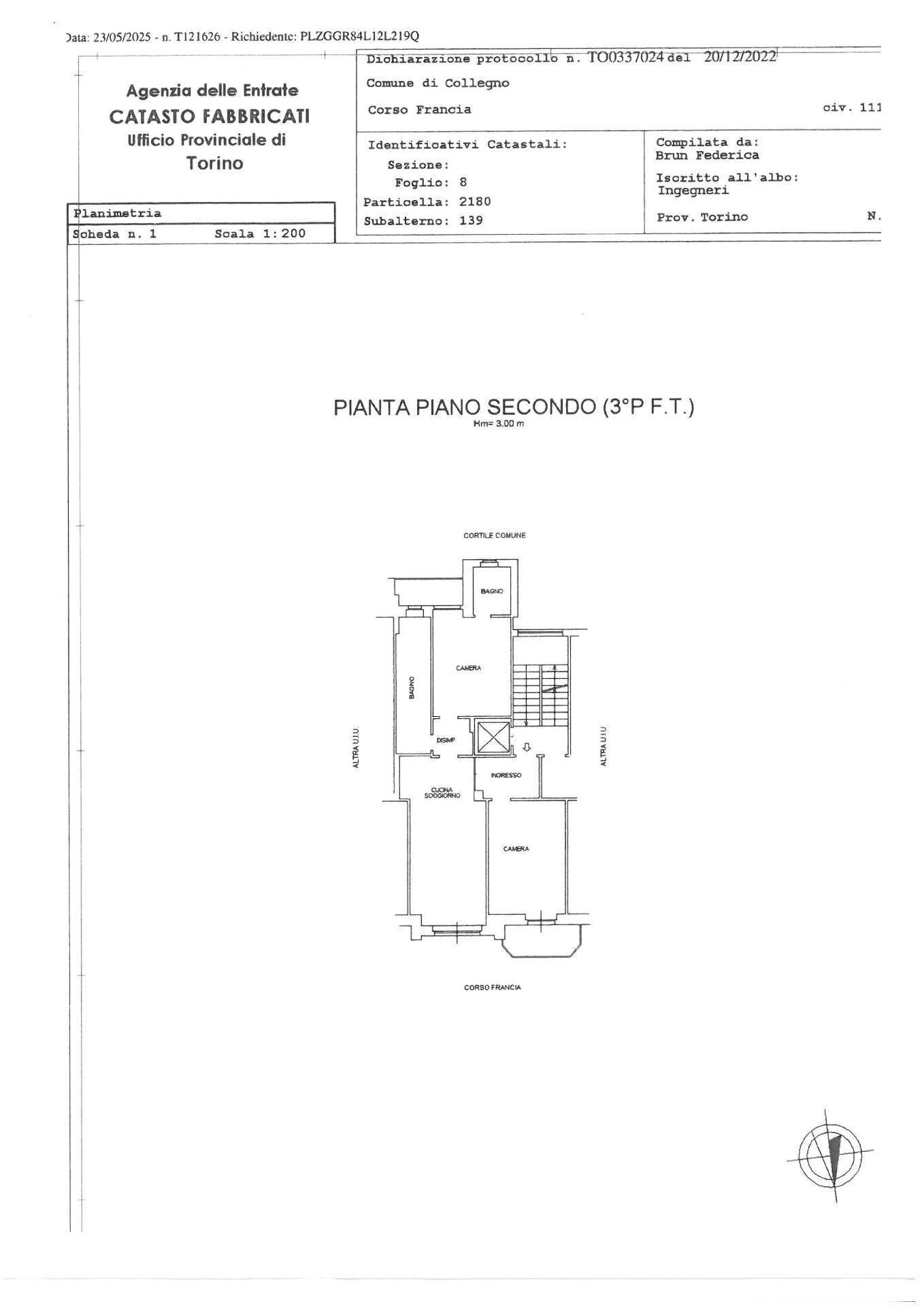 Foto 23 - Three-room apartment corso Francia
 
111, Collegno - floor plans 1